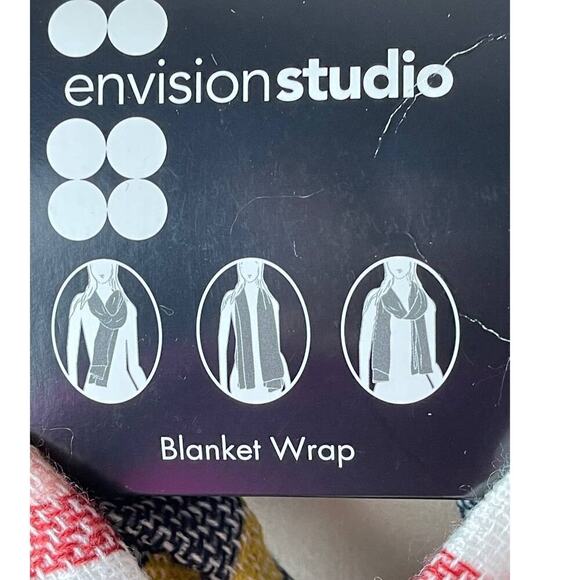 Envision Studio Blanket Wrap Stripe Multicolor Scarf NWT - Picture 5 of 6
